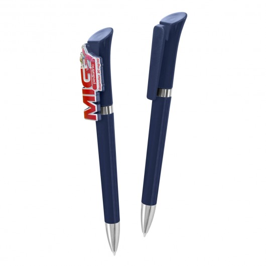 Navy Logo Clip Pens
